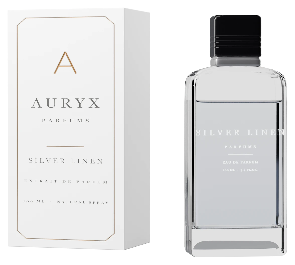 Silver Linen bottle and carton