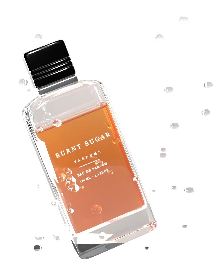 Burnt Sugar bottle with water droplets