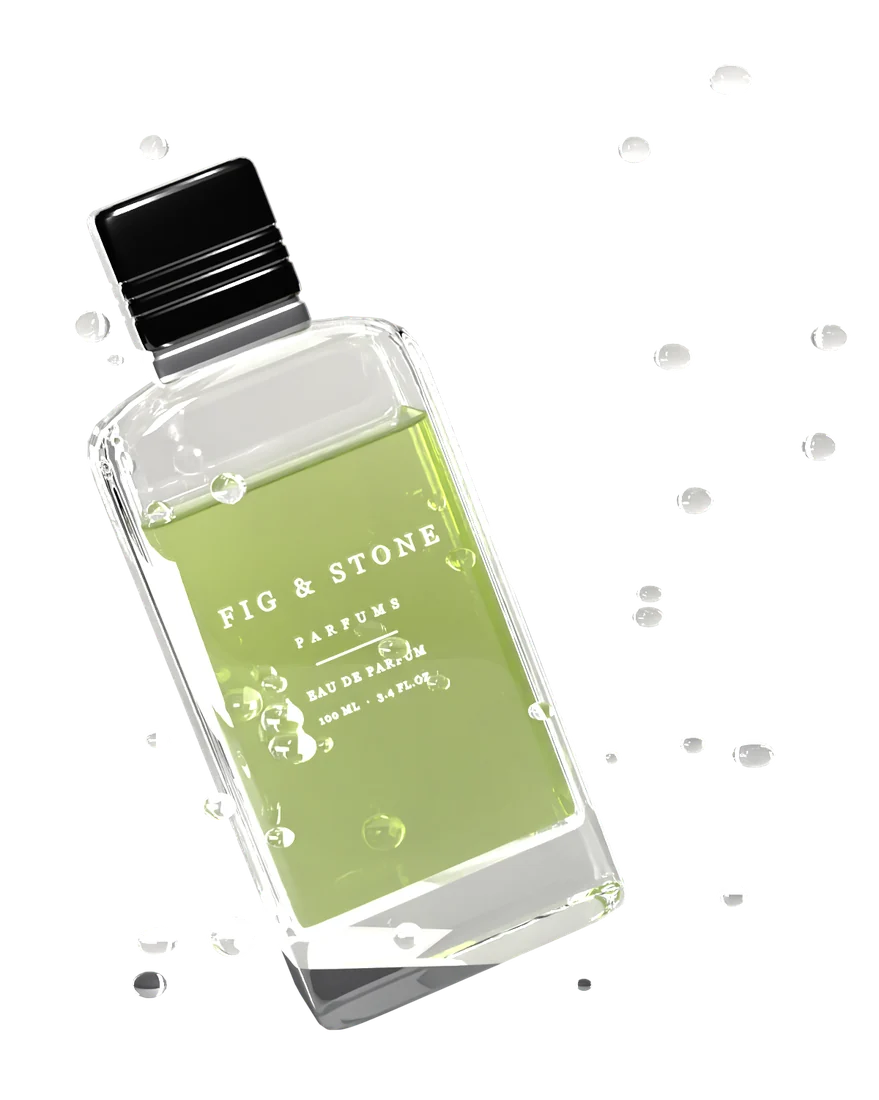 Fig & Stone bottle with water droplets